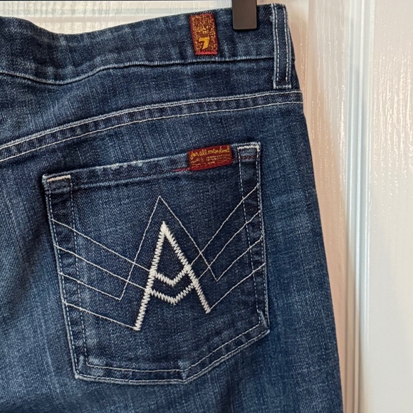 7 for All Mankind ‘A’ Pocket Low Rise Flare Denim Jeans - Picture 4 of 10